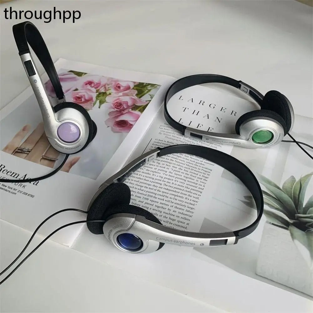 Fashion Retro Classic Headset Y2K Wired Headphone 3.5mm Type C Over Ear Earbud